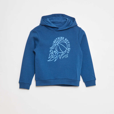 Sweat à capuche en molleton BLEU