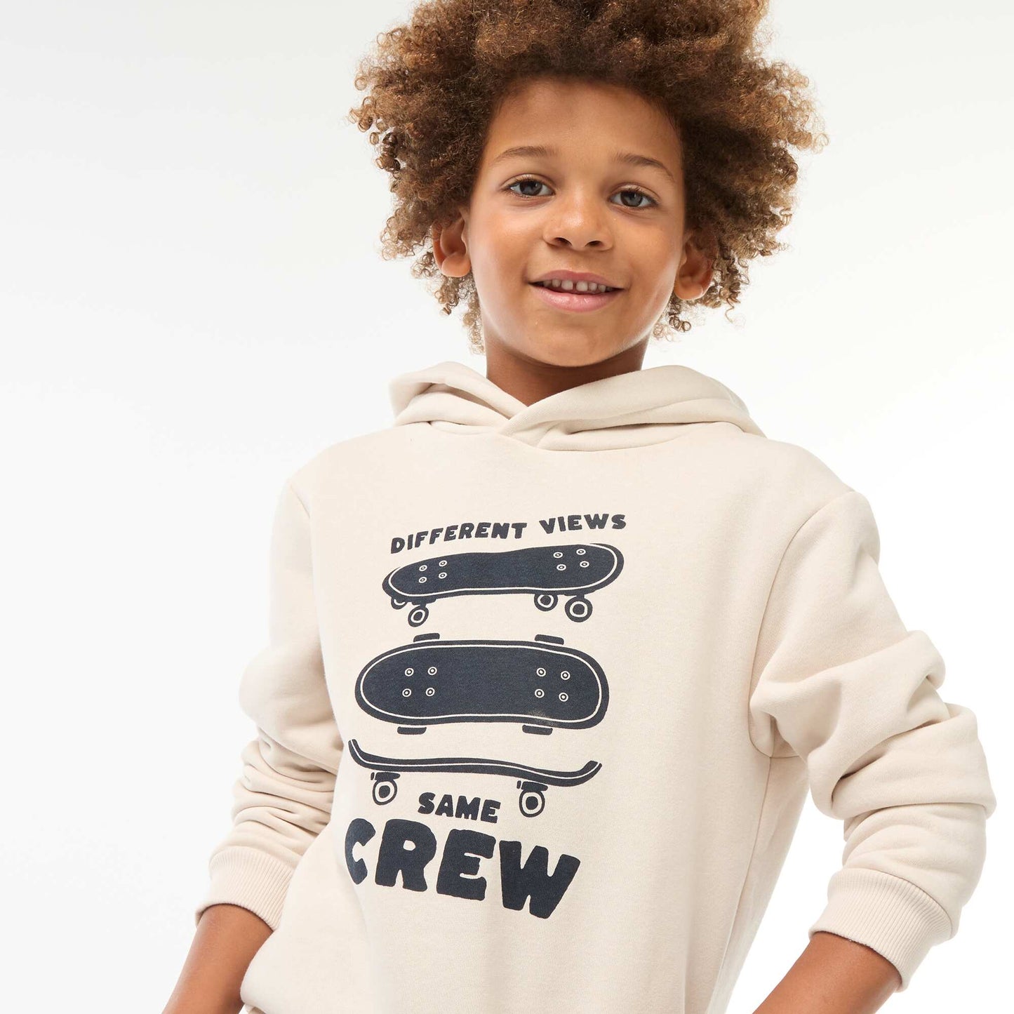 Sweat à capuche en molleton BEIGE