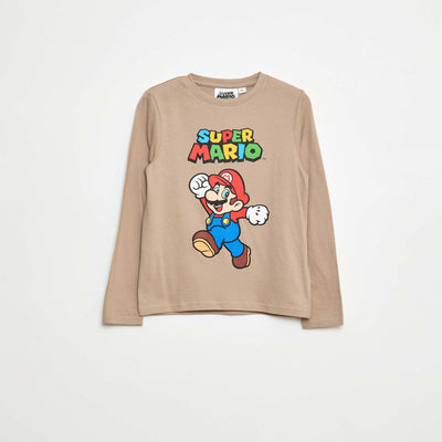 T-shirt imprimé 'Mario' GRIS LUNE