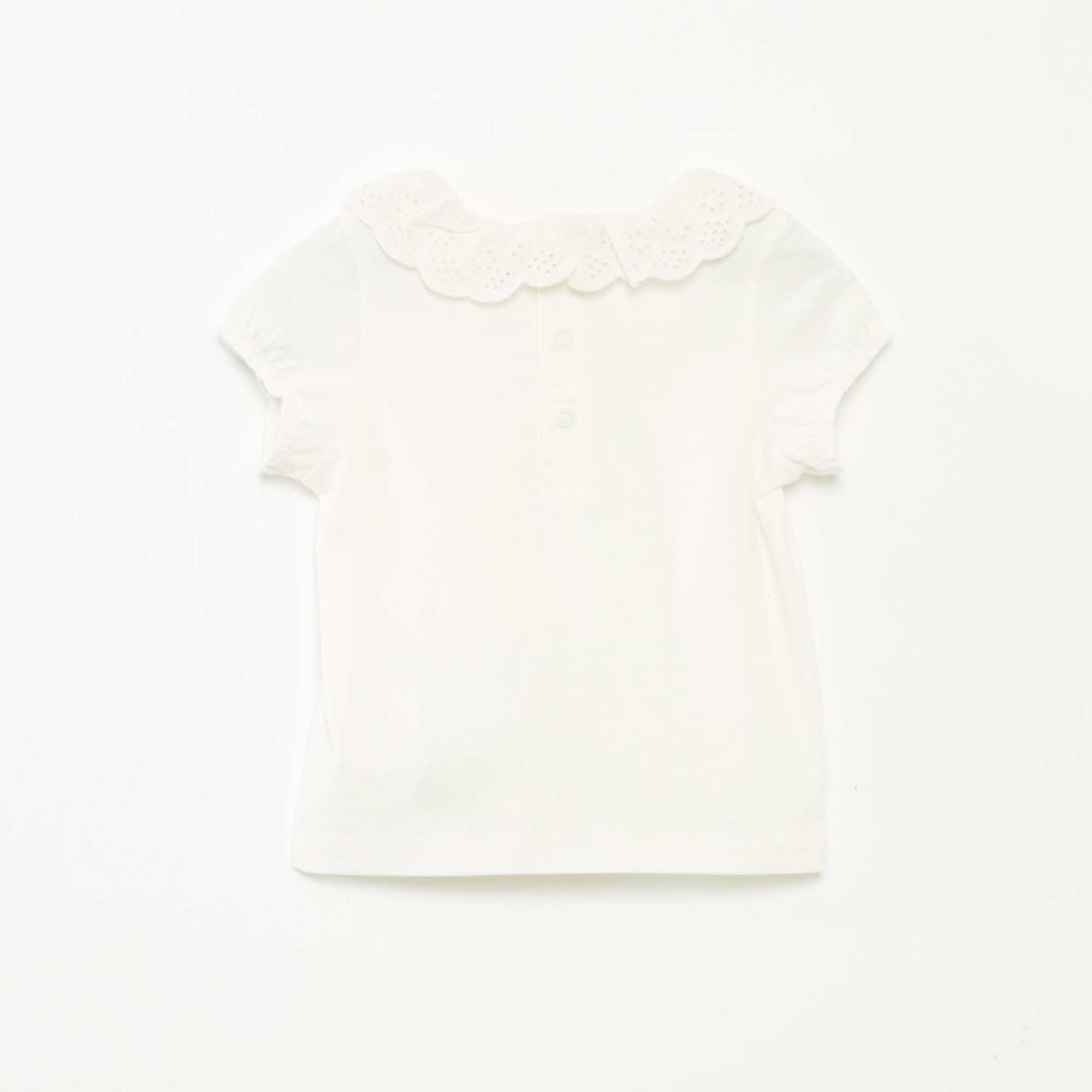 T-shirt à broderie anglaise 'Stitch' BLANC