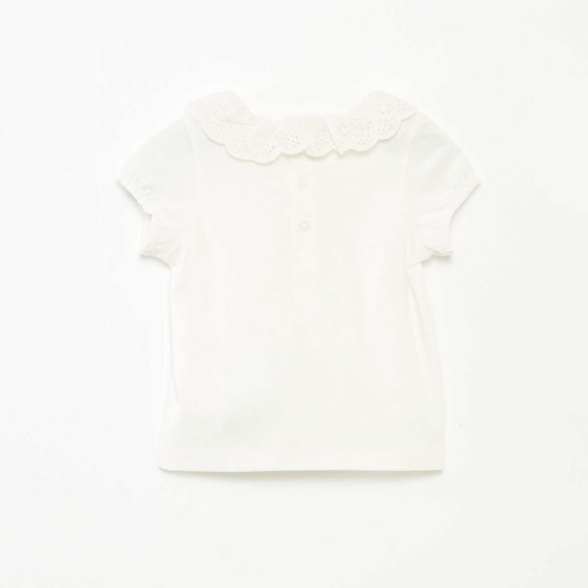 T-shirt à broderie anglaise 'Stitch' BLANC
