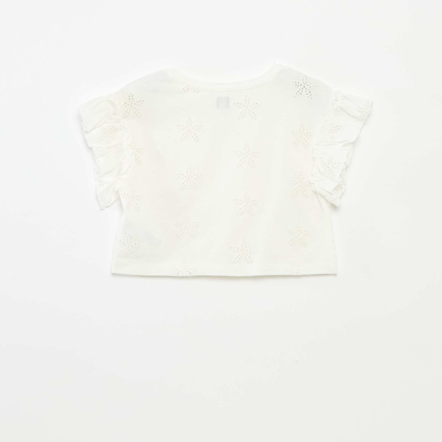 T-shirt avec broderies fleurs BLANC