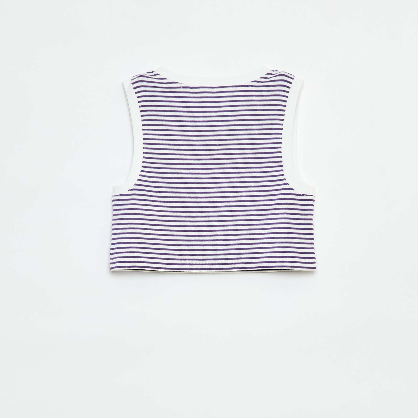 Débardeur fines côtes à rayures VIOLET