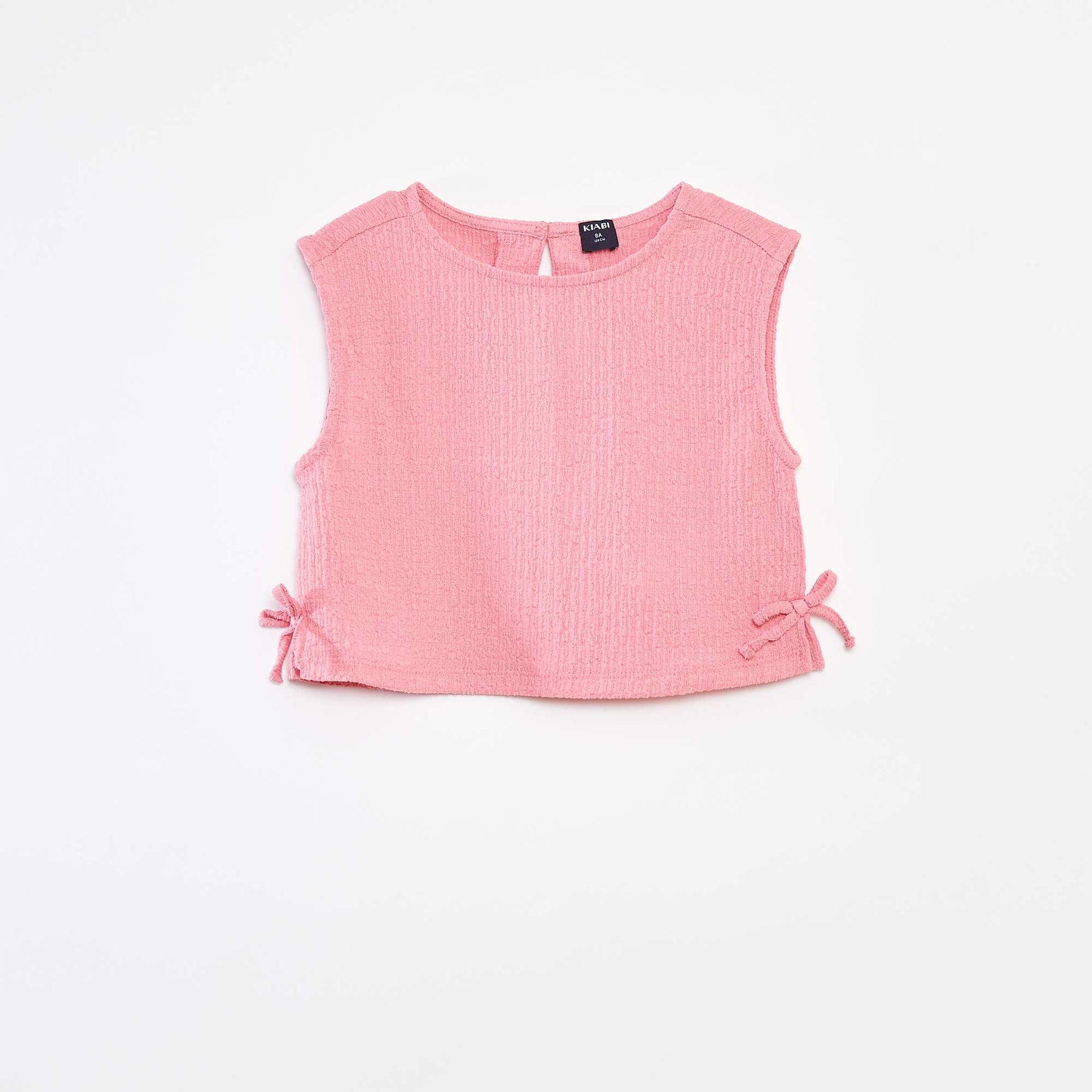 Débardeur en maille gaufrée avec motifs ROSE