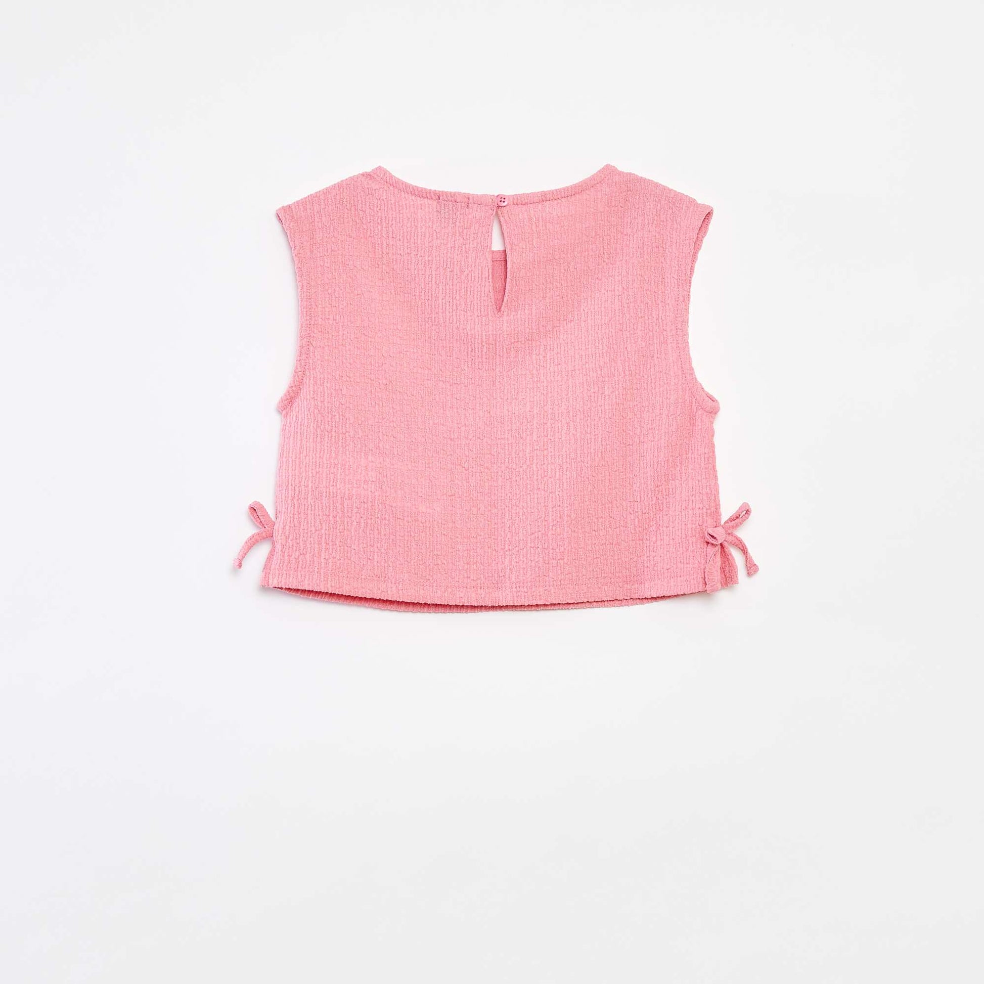 Débardeur en maille gaufrée avec motifs ROSE