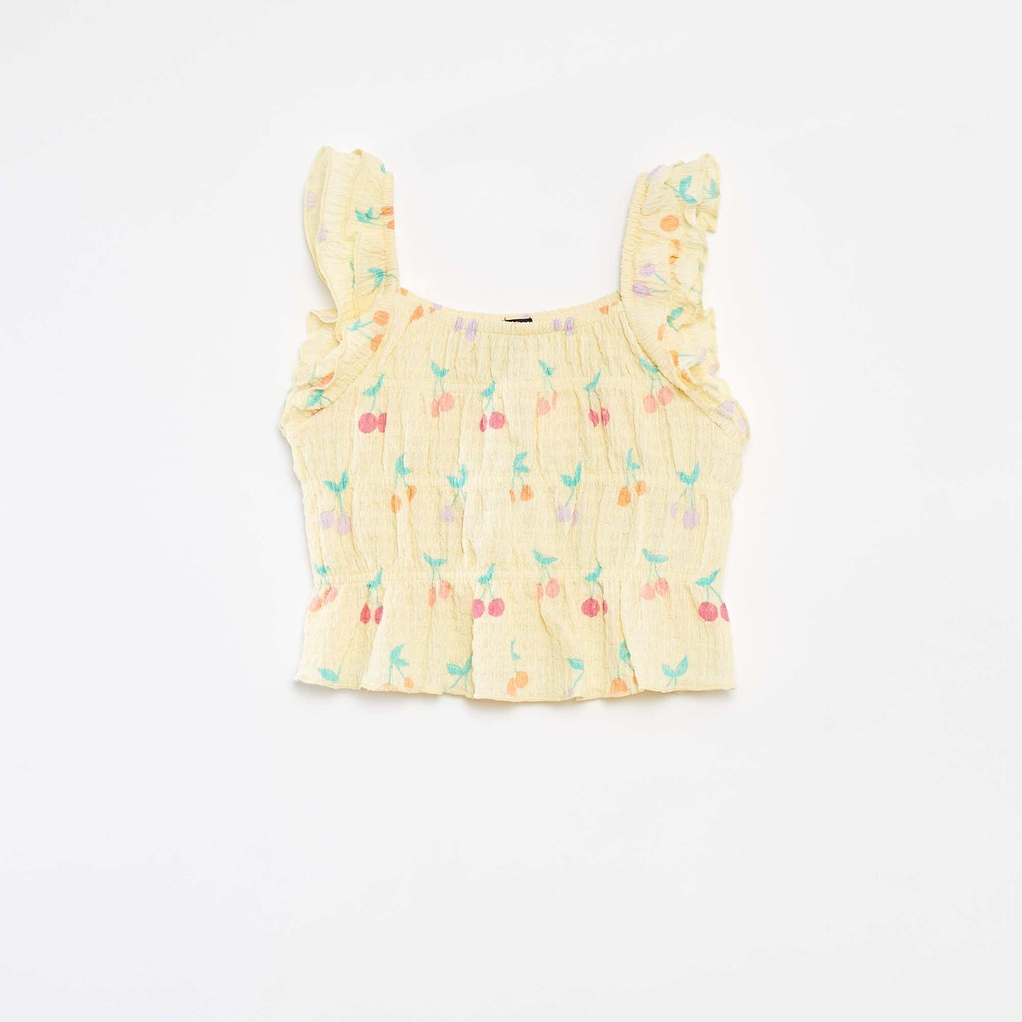 Débardeur en maille gaufrée JAUNE