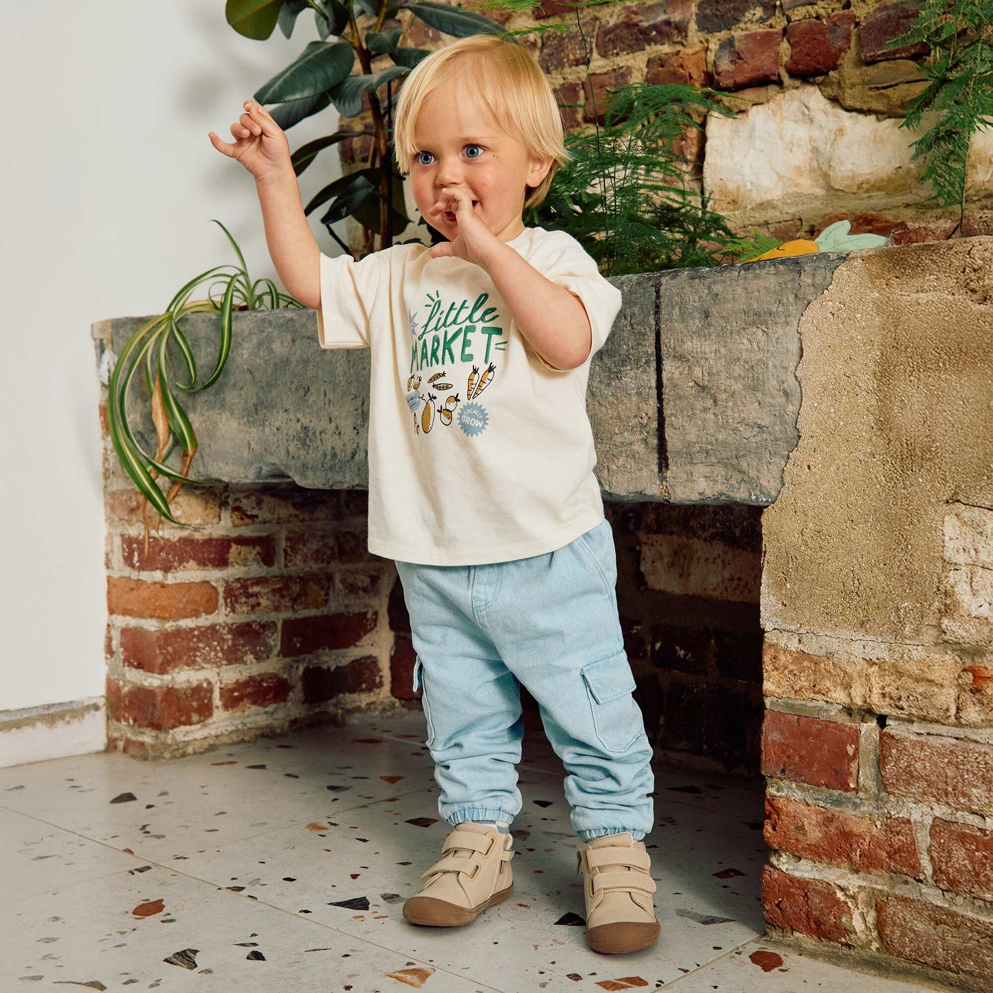 T-shirt imprimé poitrine & dos BLANC