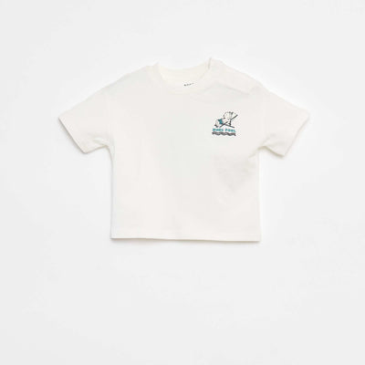 T-shirt imprimé poitrine & dos BLANC