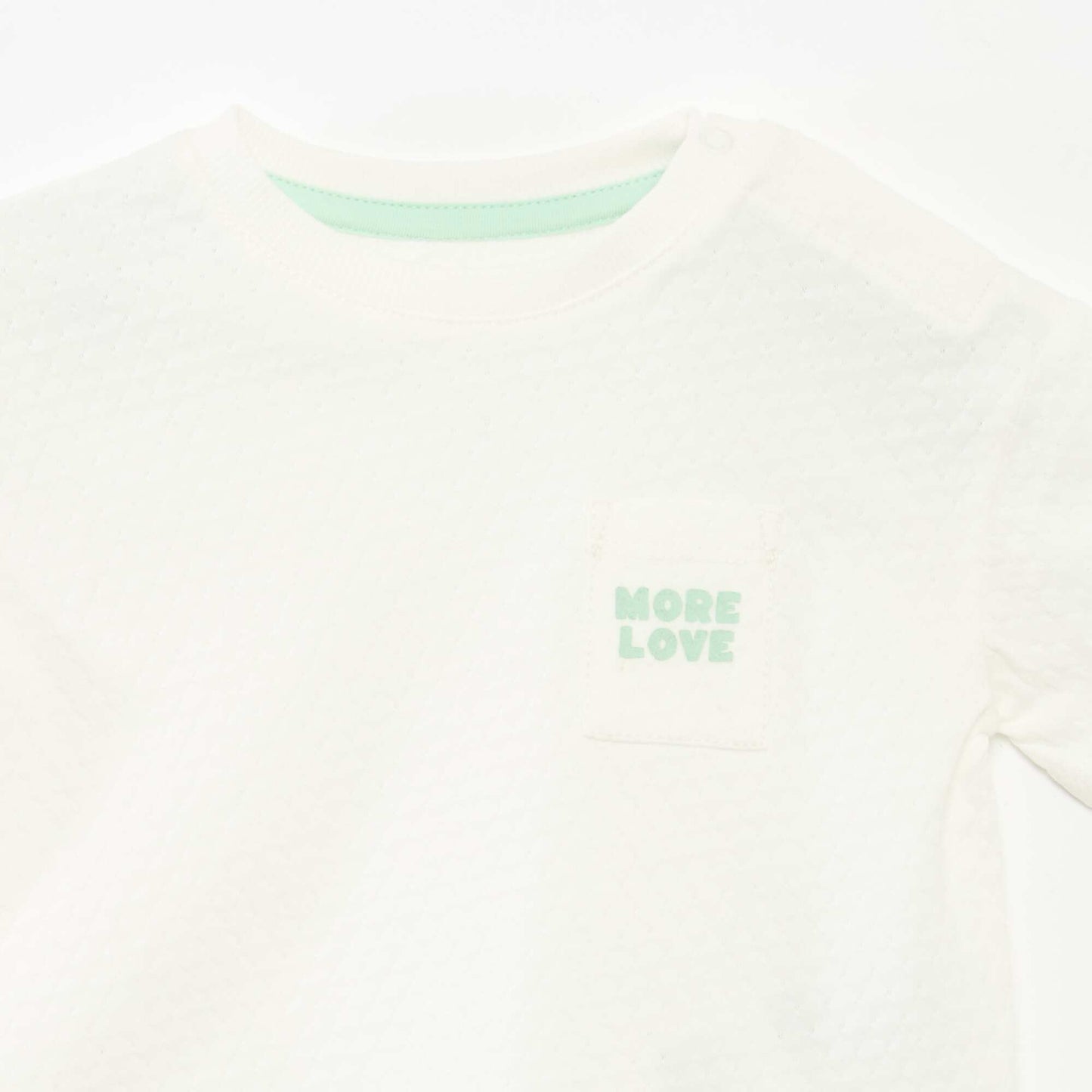 T-shirt en maille gaufrée BLANC