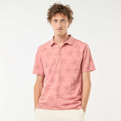 Polo en maille piquée avec motif all-over ROSE