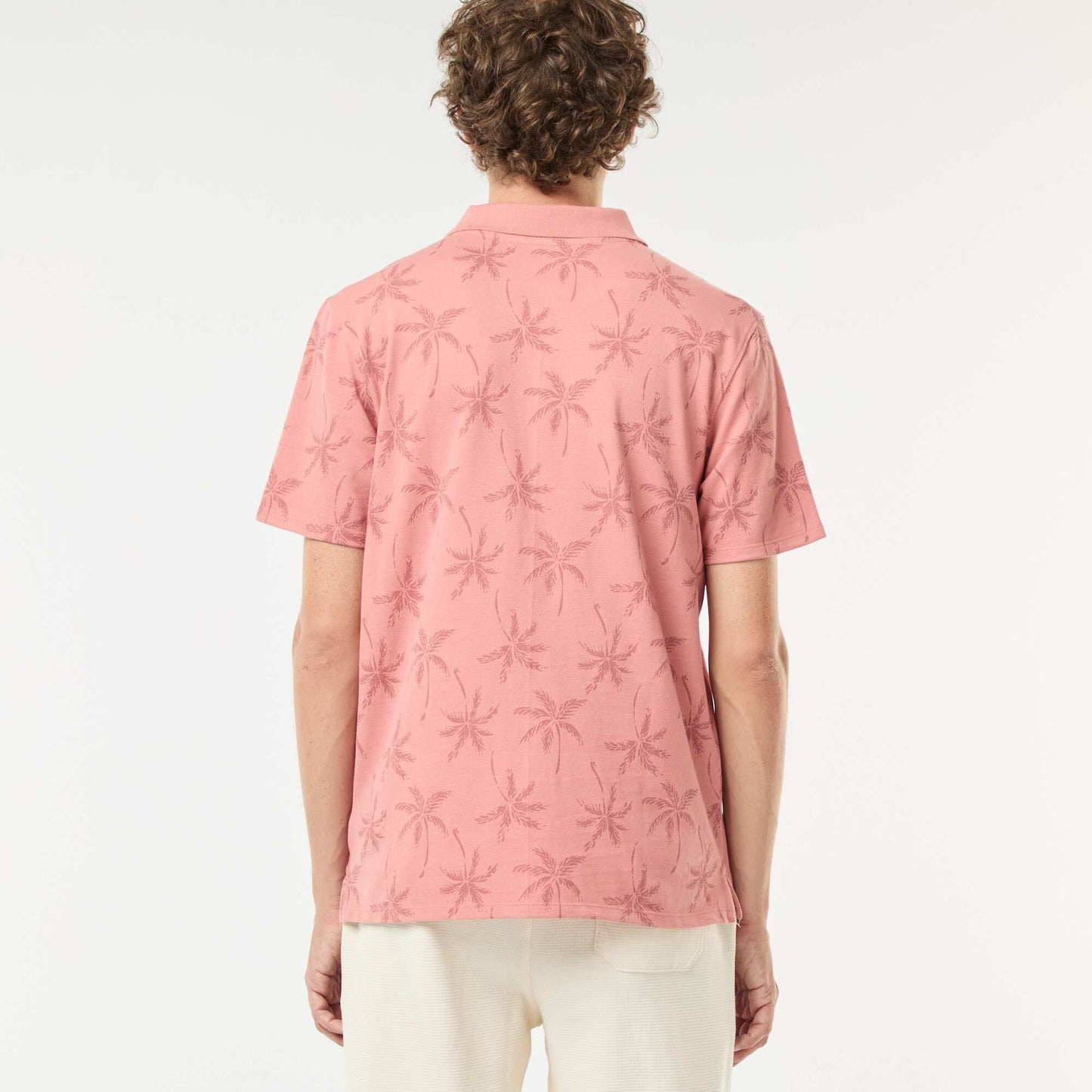 Polo en maille piquée avec motif all-over ROSE