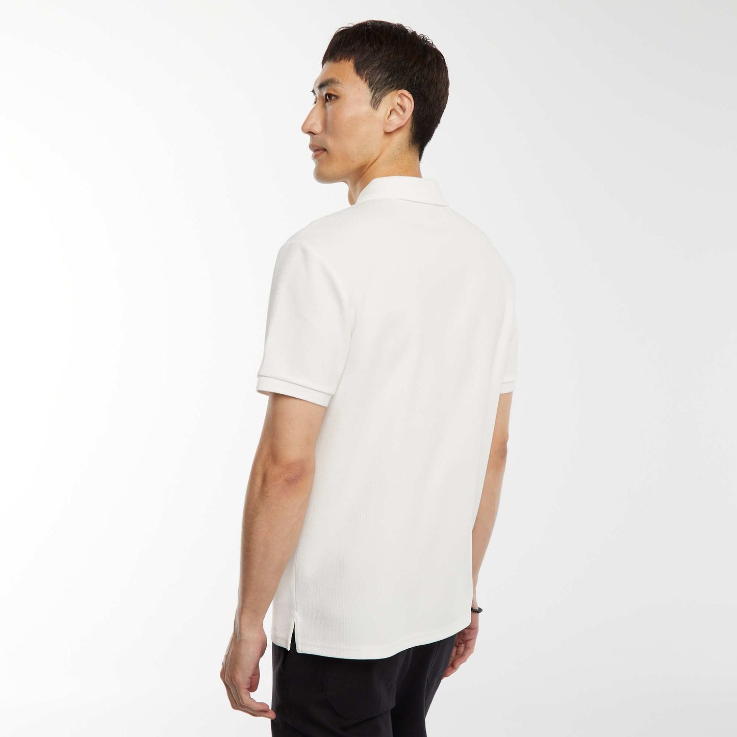 Polo en nid d'abeilles et col zippé BLANC