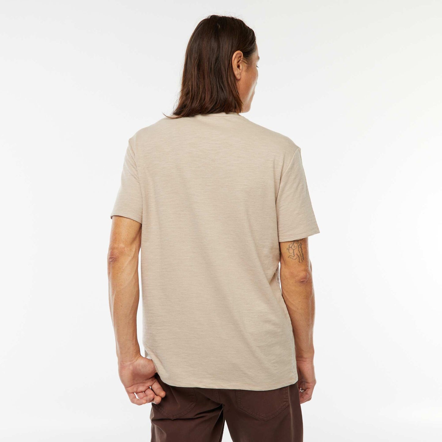T-shirt manches courtes en maille fantaisie BEIGE