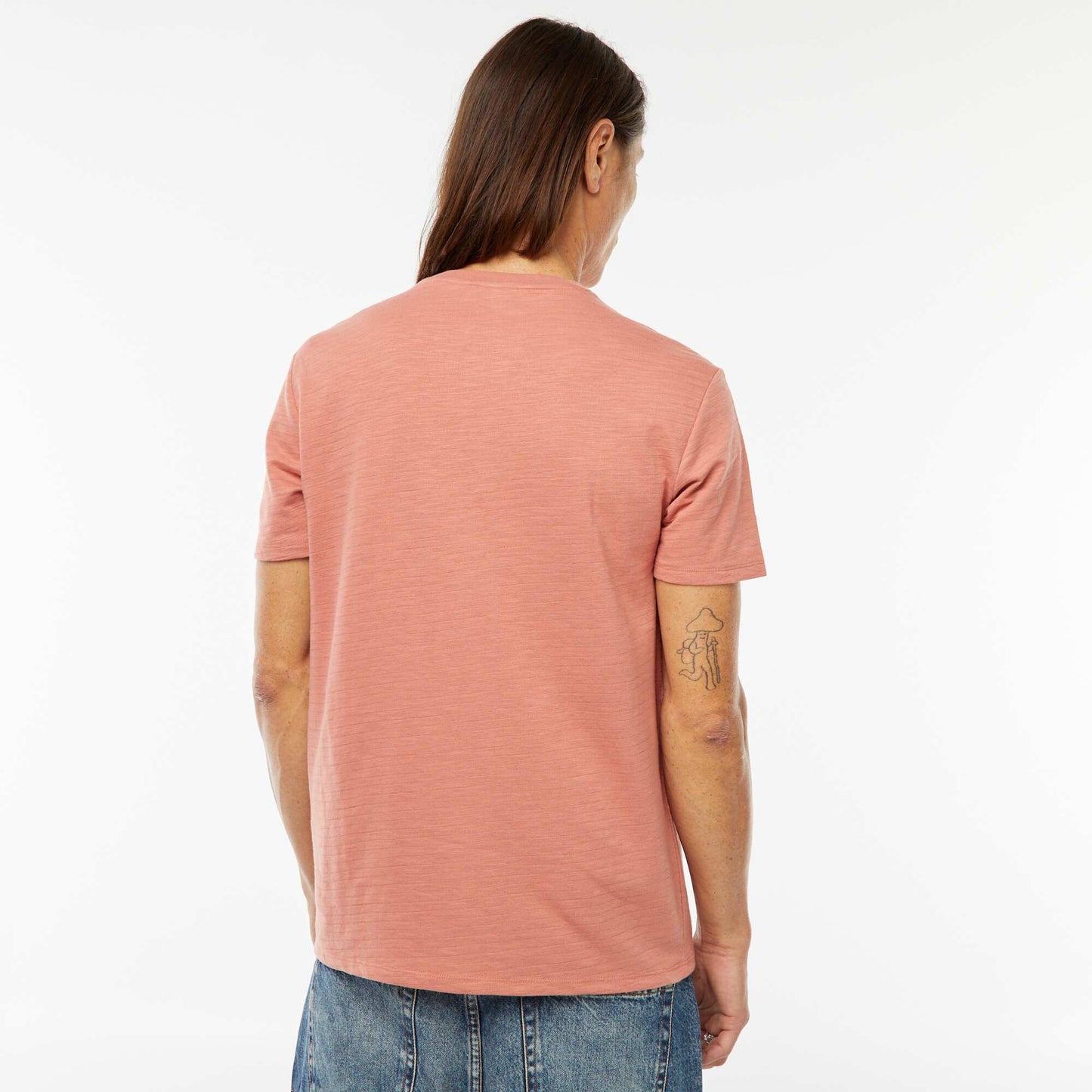 T-shirt manches courtes en maille fantaisie ROSE