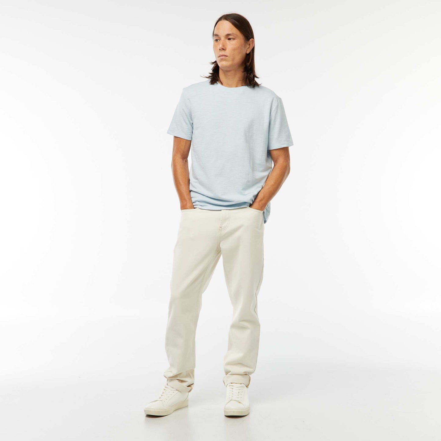 T-shirt manches courtes en maille fantaisie BLEU