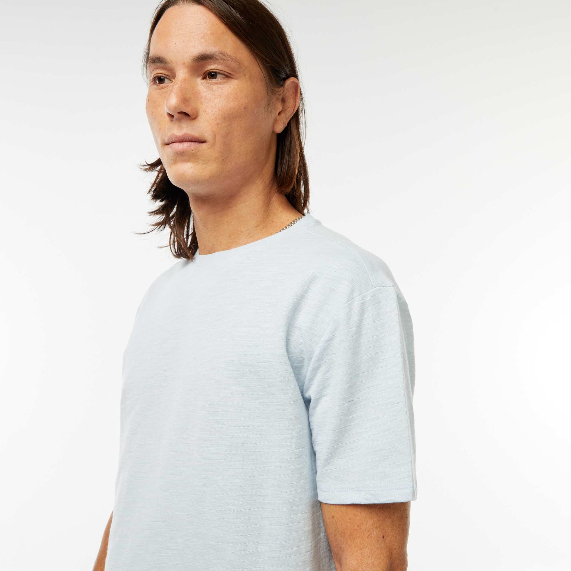 T-shirt manches courtes en maille fantaisie BLEU