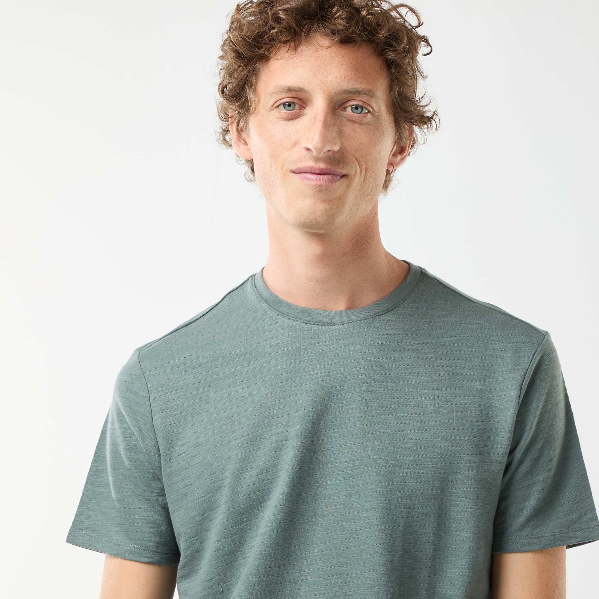 T-shirt manches courtes en maille fantaisie VERT