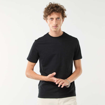 T-shirt manches courtes en maille fantaisie NOIR