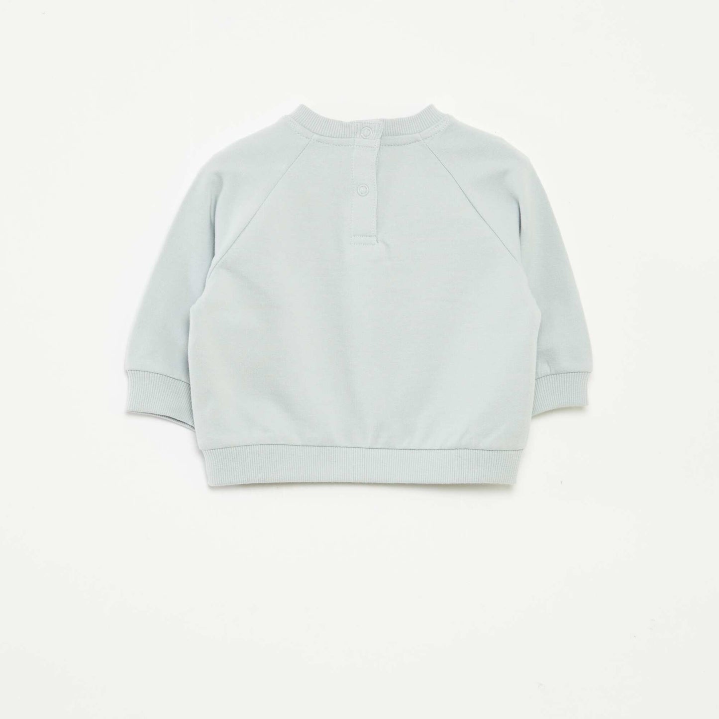 Sweat en molleton imprimé avec ouverture pressionnée BLEU