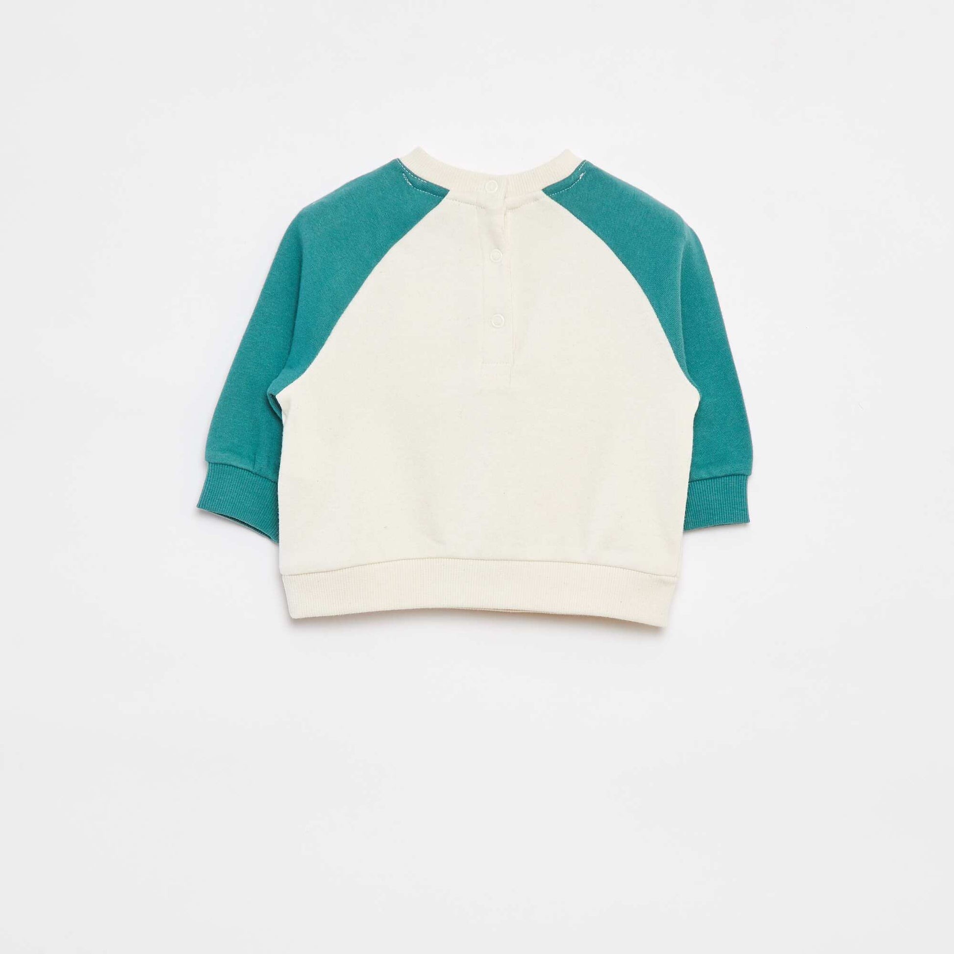 Sweat bicolore avec message BLANC