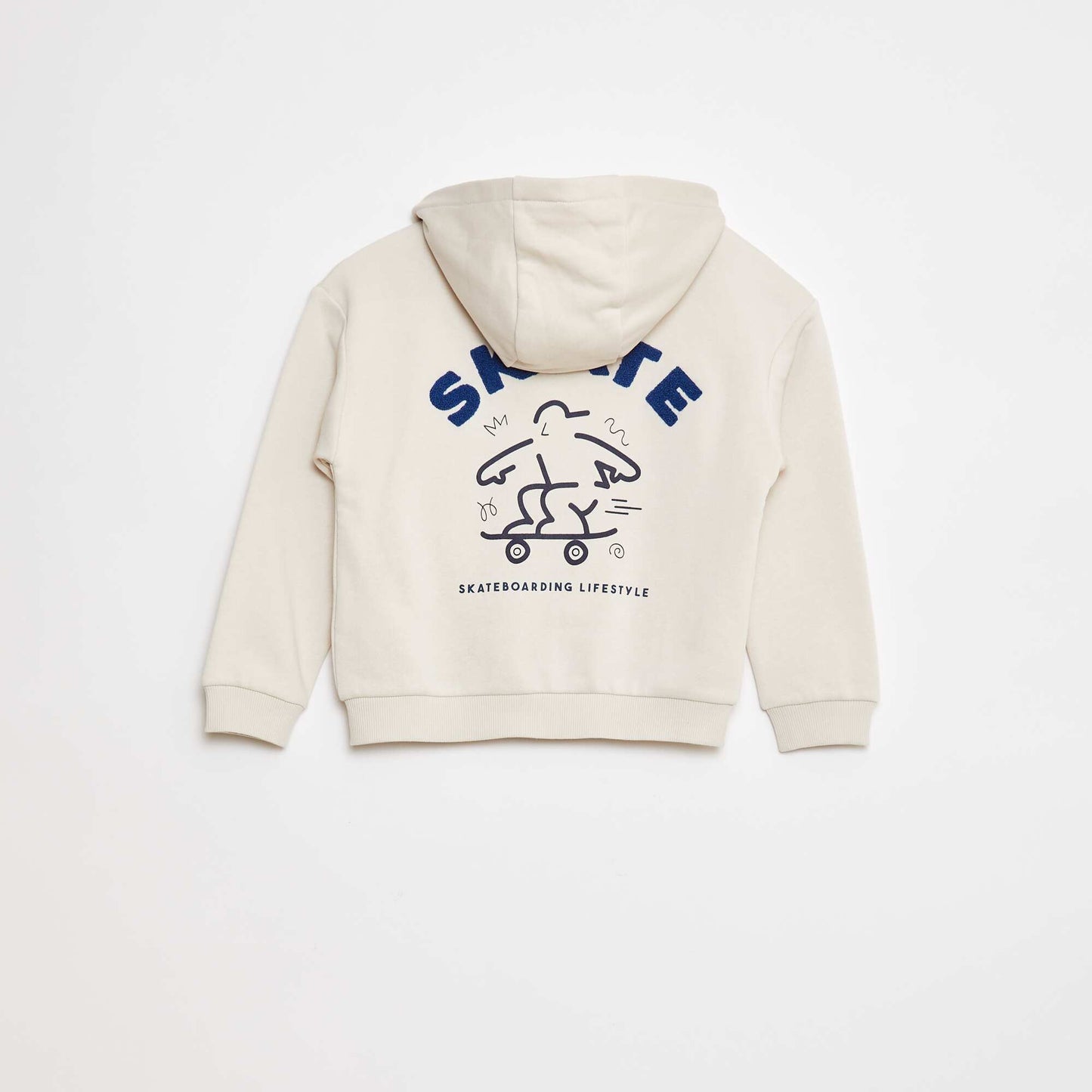 Sweat à capuche imprimé 'skate' BLANC