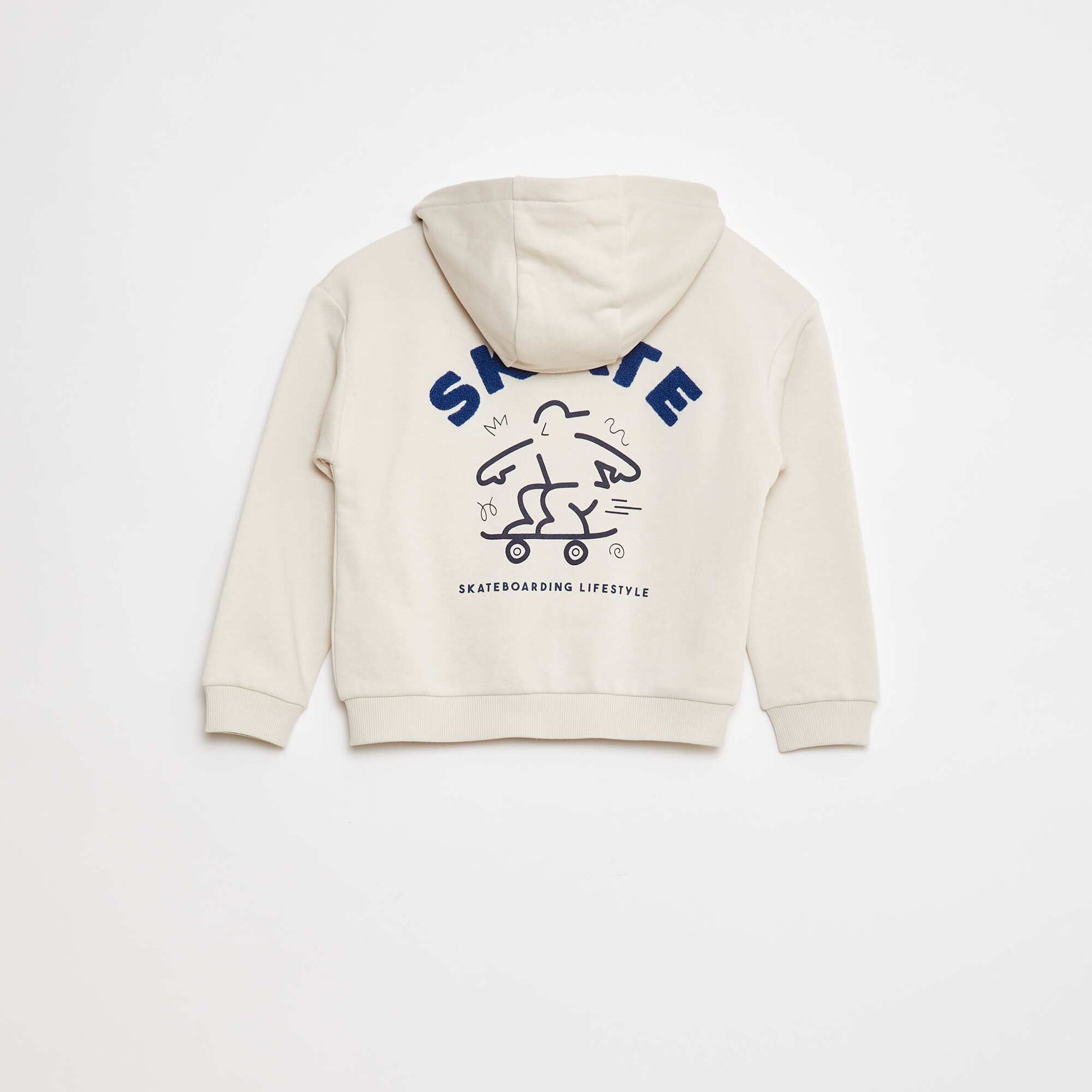 Sweat à capuche imprimé 'skate' BLANC