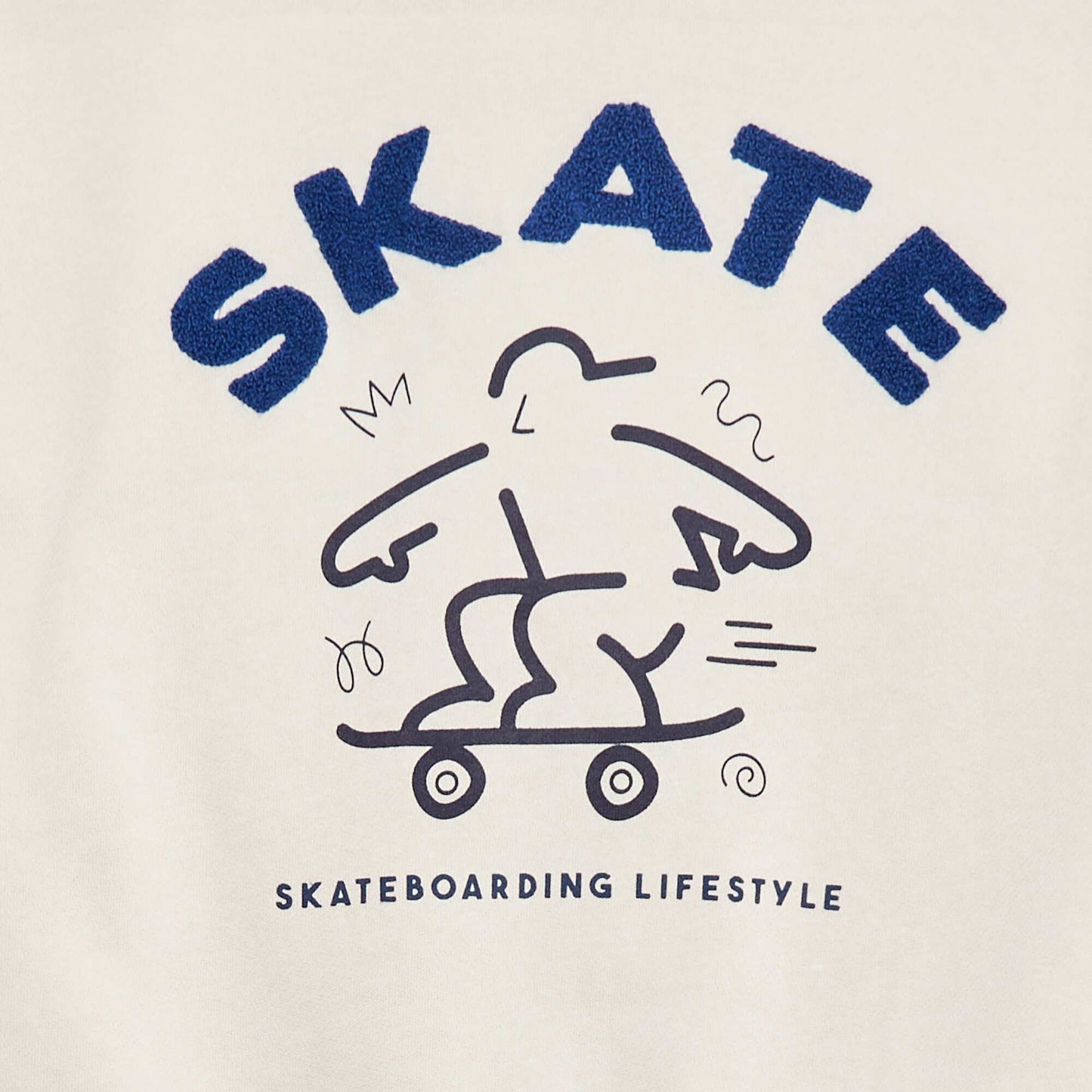 Sweat à capuche imprimé 'skate' BLANC