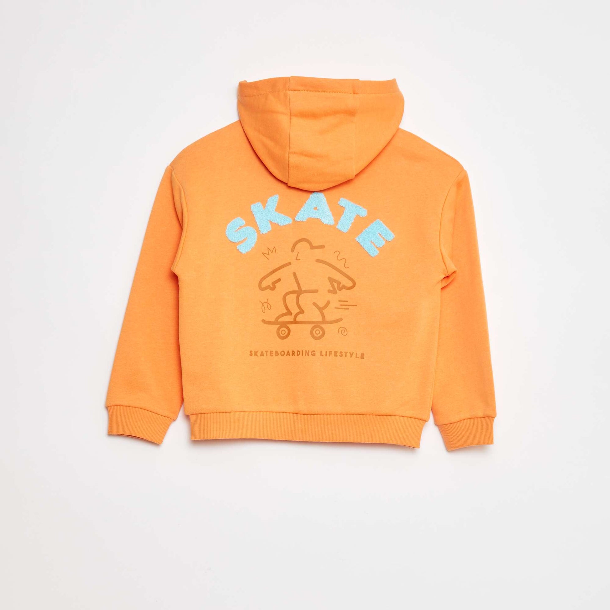 Sweat à capuche imprimé 'skate' ORANGE