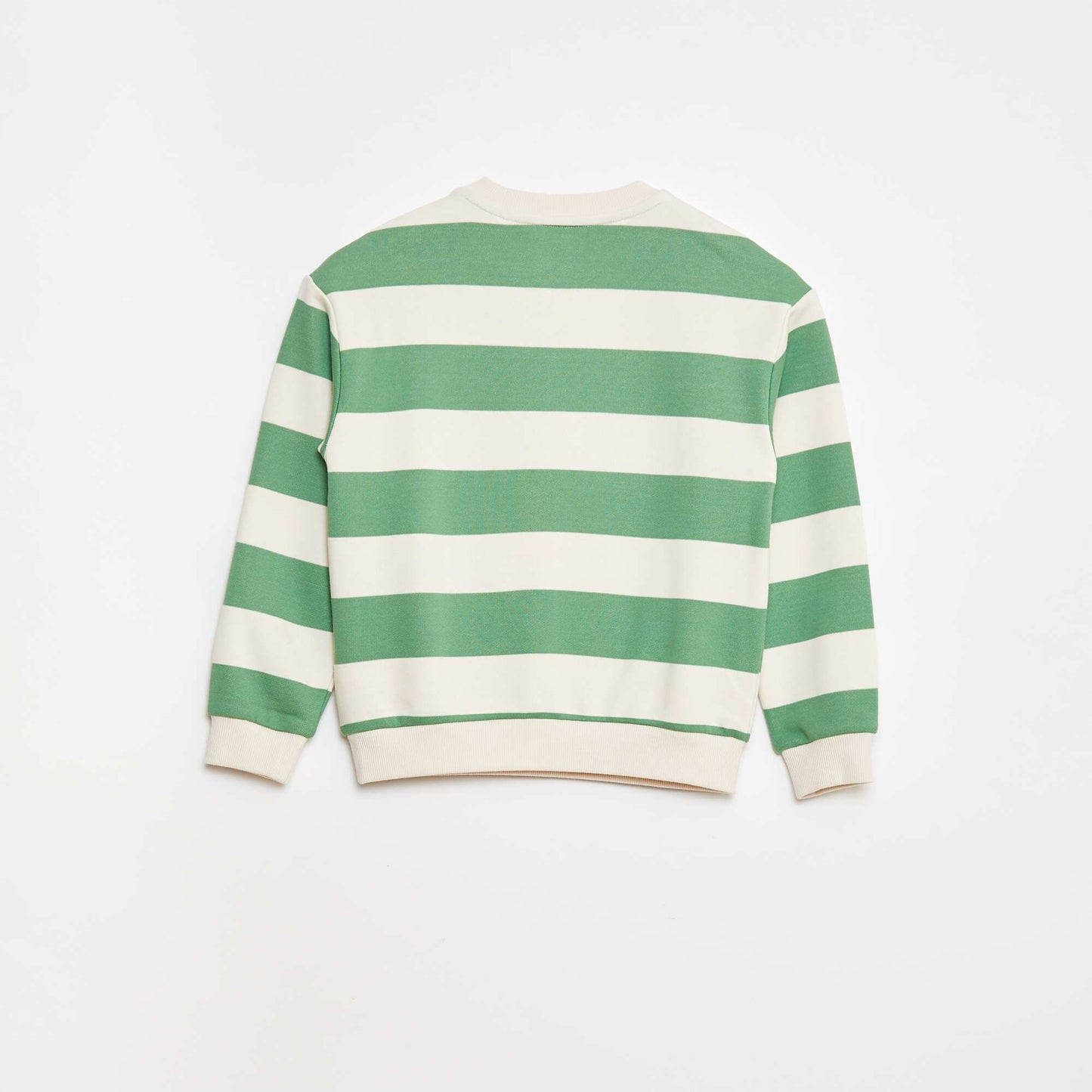 Sweat en molleton avec manches contrastées VERT RAYé