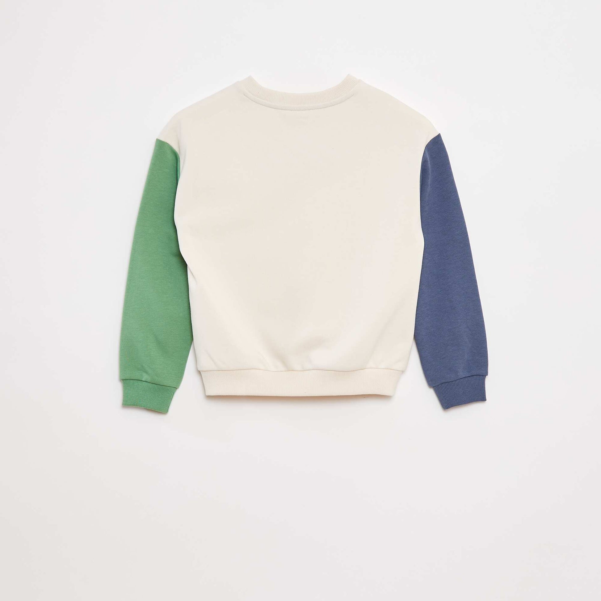 Sweat en molleton avec manches contrastées BEIGE