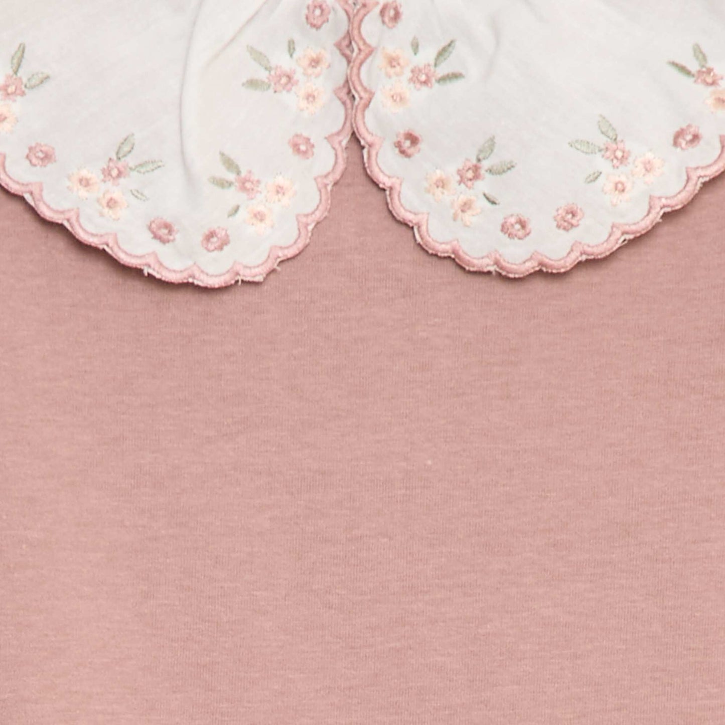 Tee-shirt manches longues avec col claudine ROSE