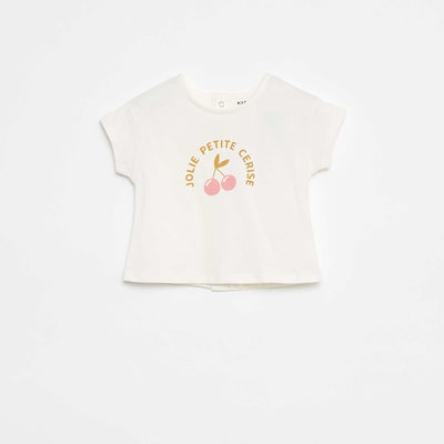 T-shirt à manches courtes avec print BLANC
