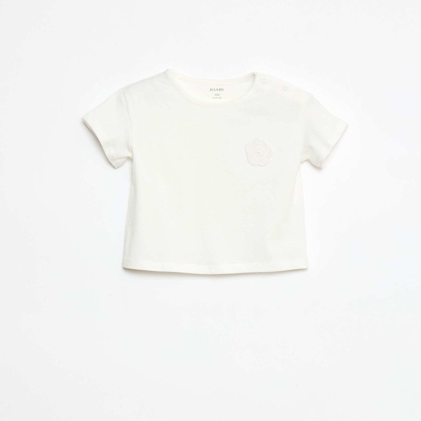 T-shirt en jersey avec ouverture pressionnée à l'épaule BLANC
