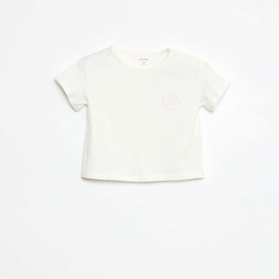 T-shirt en jersey avec ouverture pressionnée à l'épaule BLANC