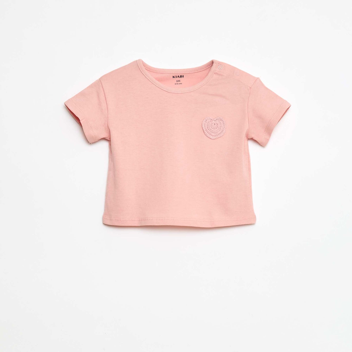 T-shirt en jersey avec ouverture pressionnée à l'épaule ROSE