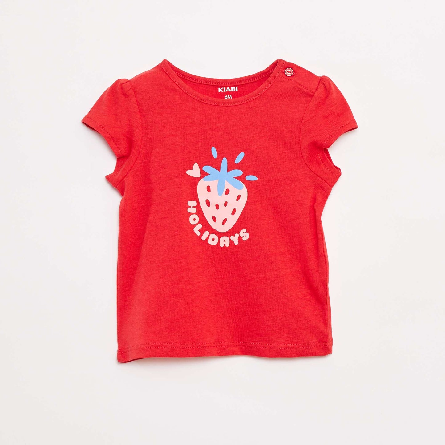 T-shirt imprimé manches courtes ROUGE