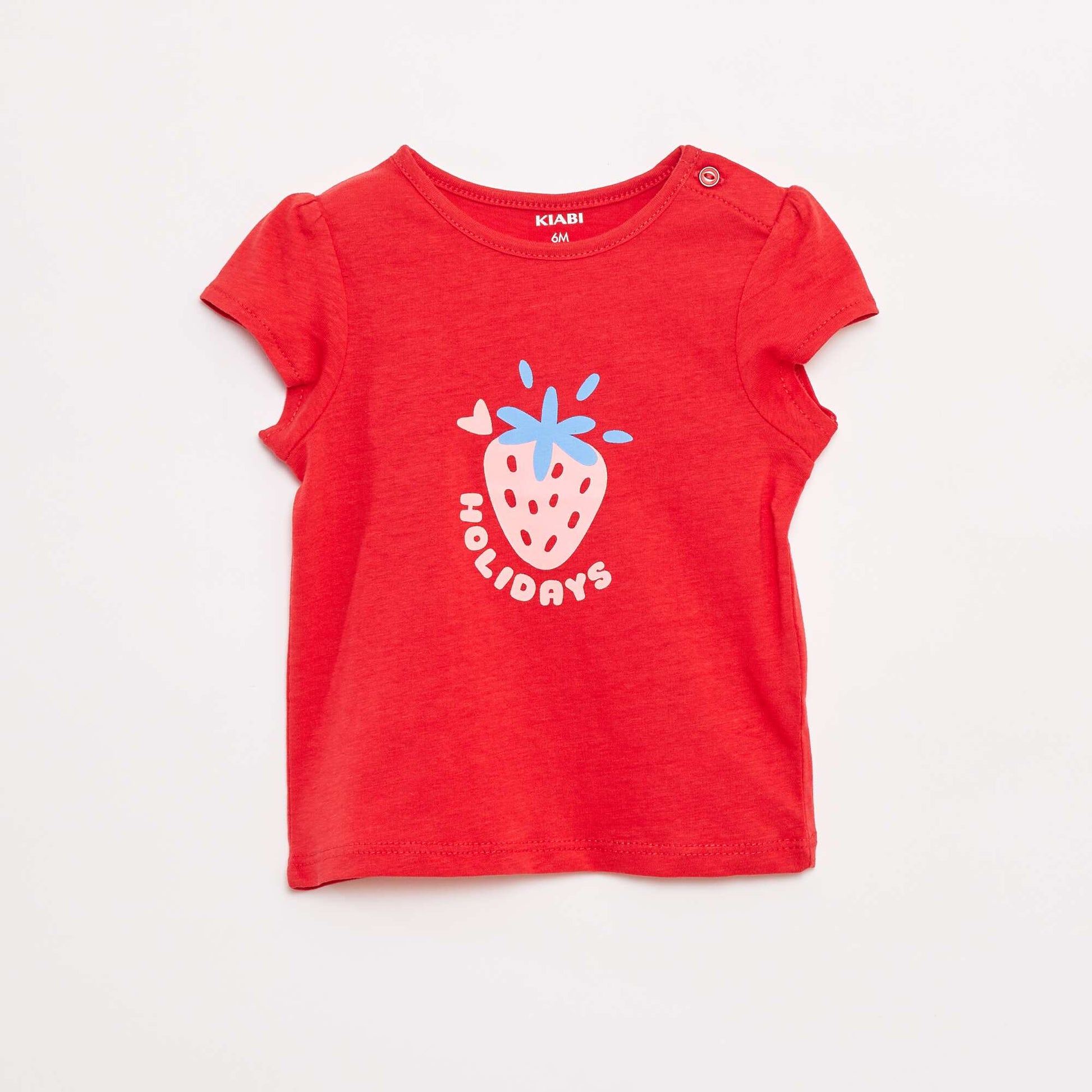 T-shirt imprimé manches courtes ROUGE