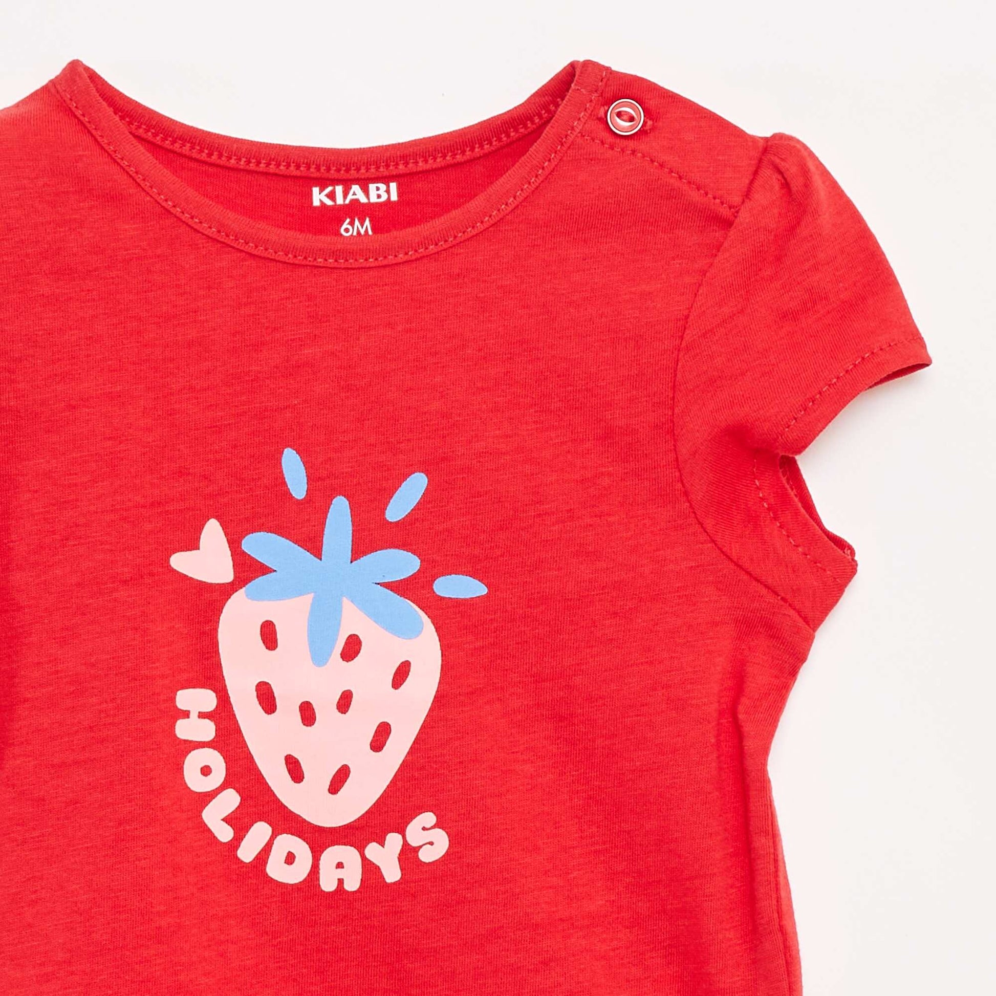 T-shirt imprimé manches courtes ROUGE