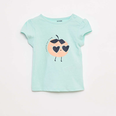 T-shirt imprimé manches courtes BLEU