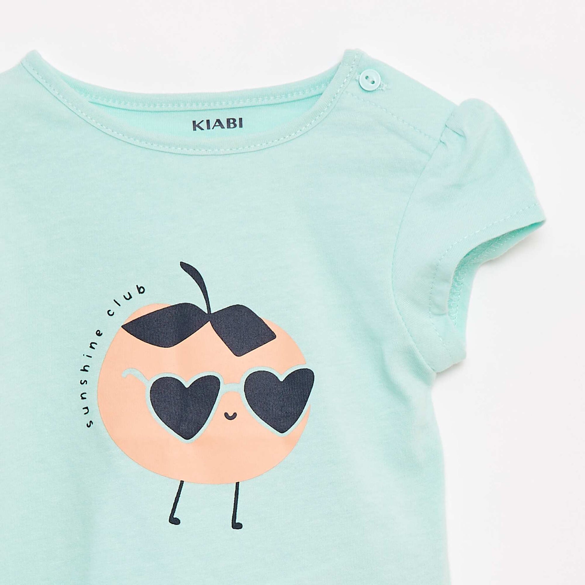 T-shirt imprimé manches courtes BLEU