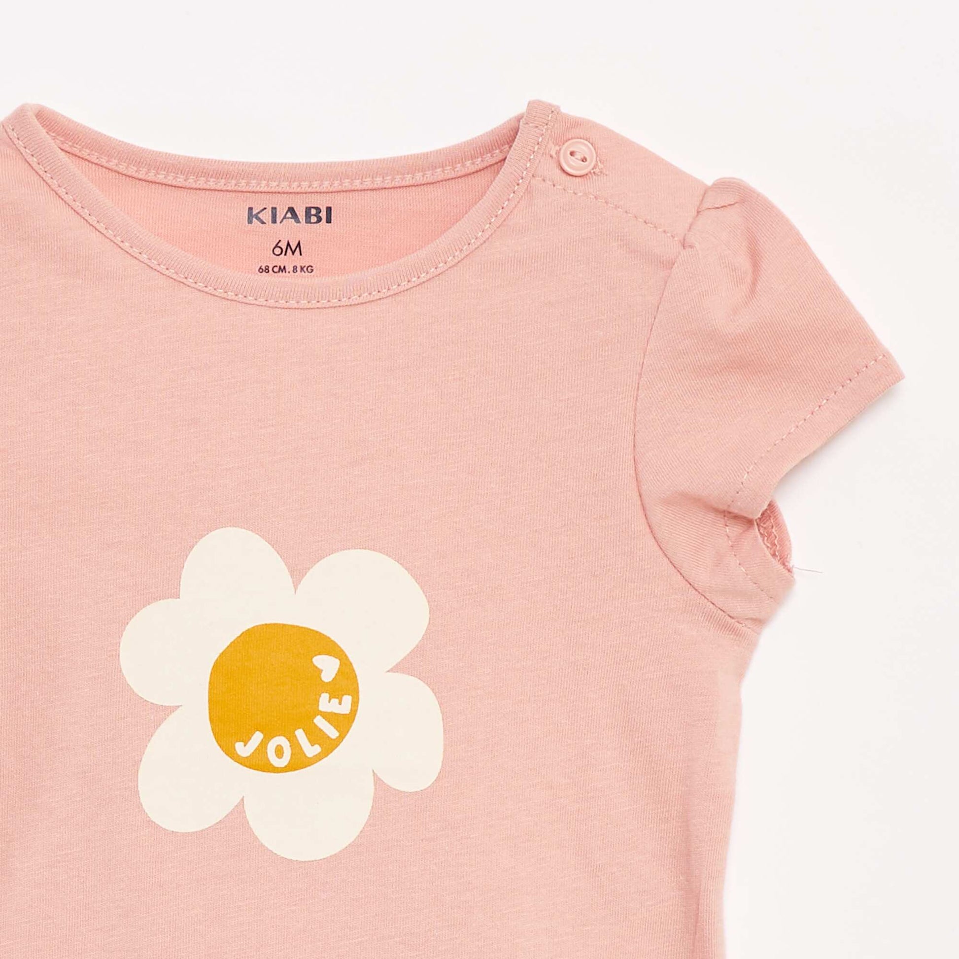 T-shirt imprimé manches courtes ROSE