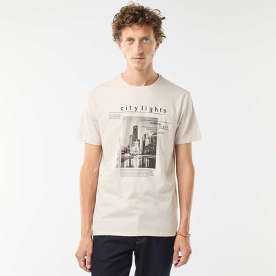 Tee-shirt manches courtes imprimé BEIGE