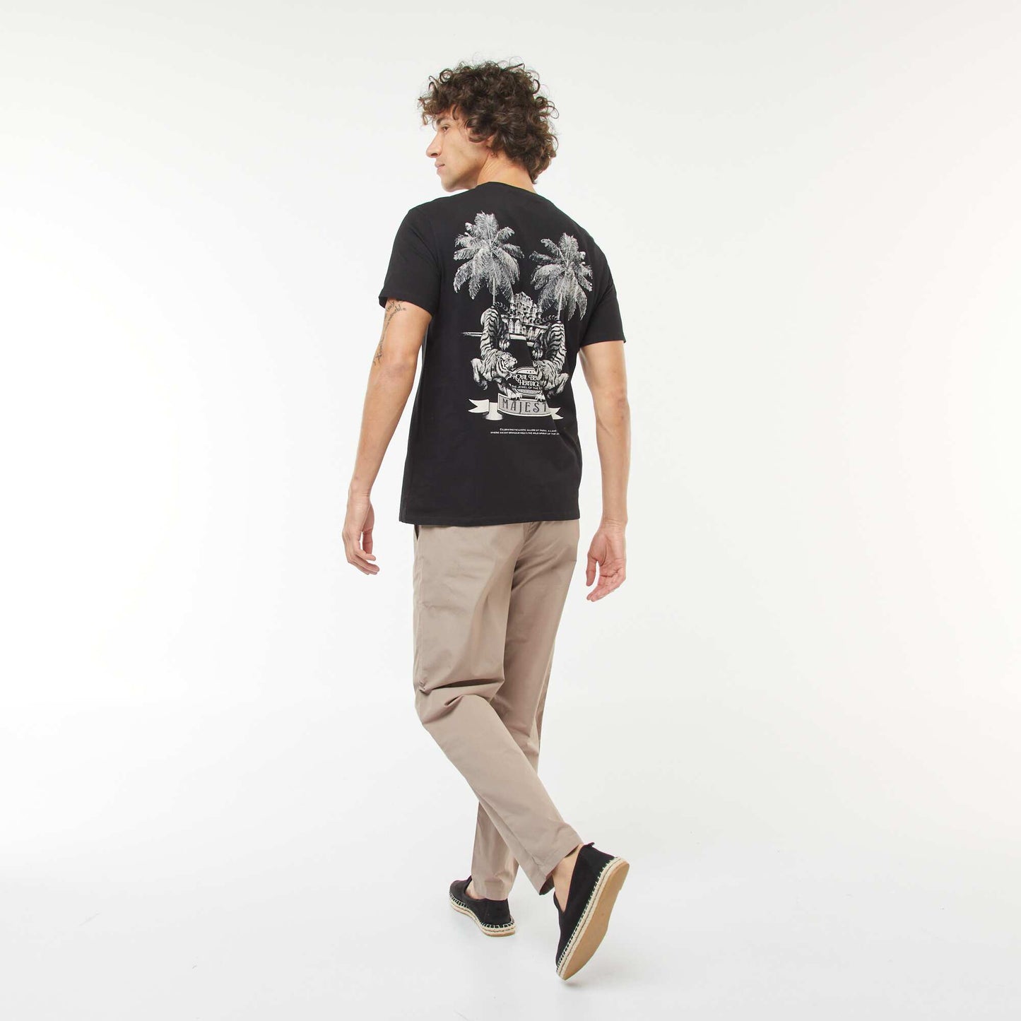 Tee-shirt manches courtes imprimé NOIR