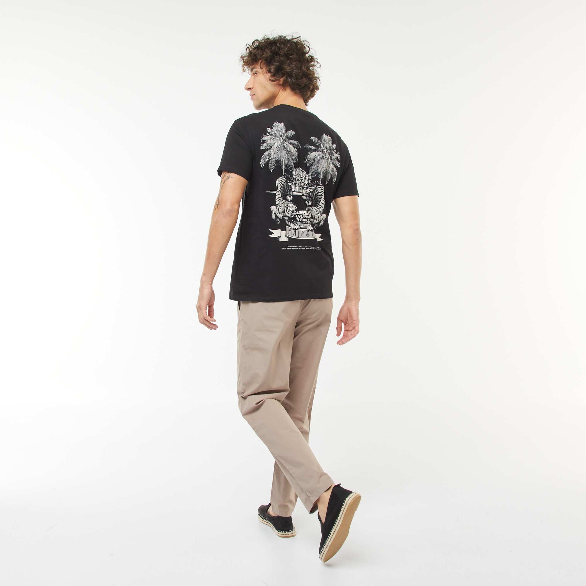 Tee-shirt manches courtes imprimé NOIR