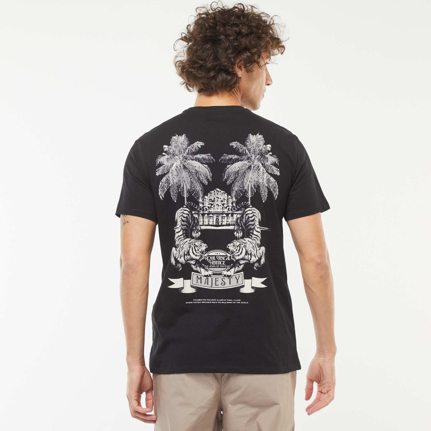 Tee-shirt manches courtes imprimé NOIR