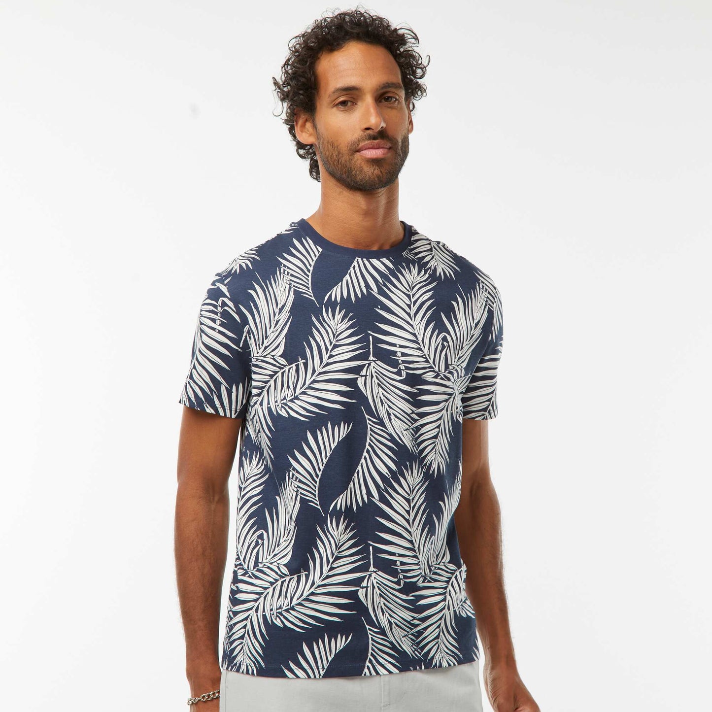 Tee-shirt manches courtes imprimé BLEU