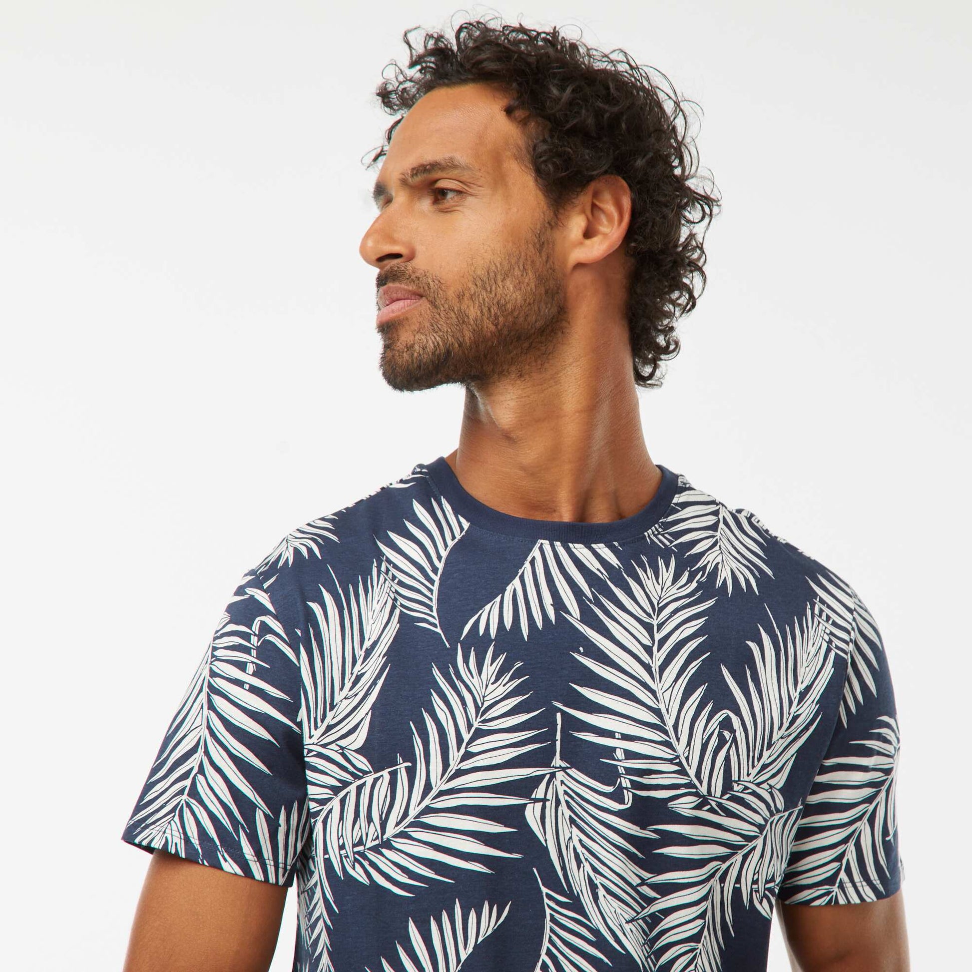 Tee-shirt manches courtes imprimé BLEU