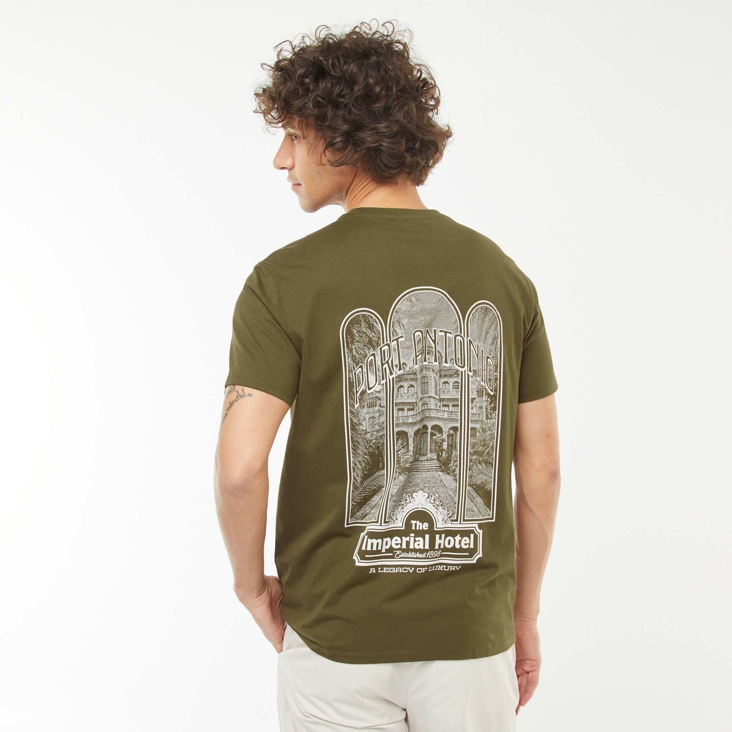 Tee-shirt manches courtes imprimé KAKI