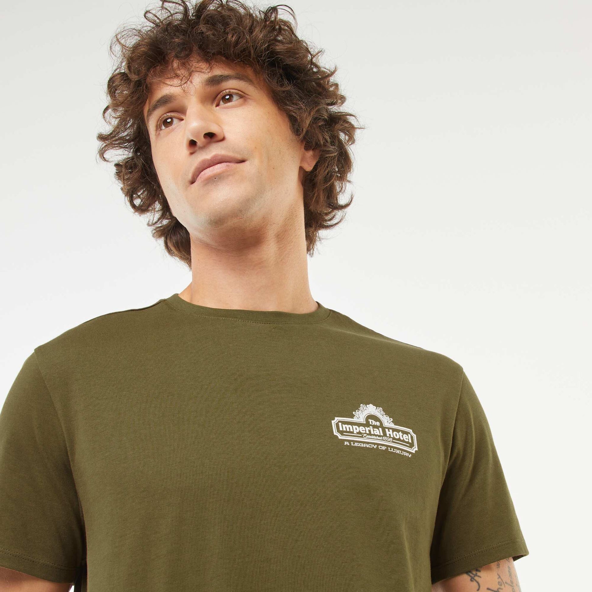 Tee-shirt manches courtes imprimé KAKI
