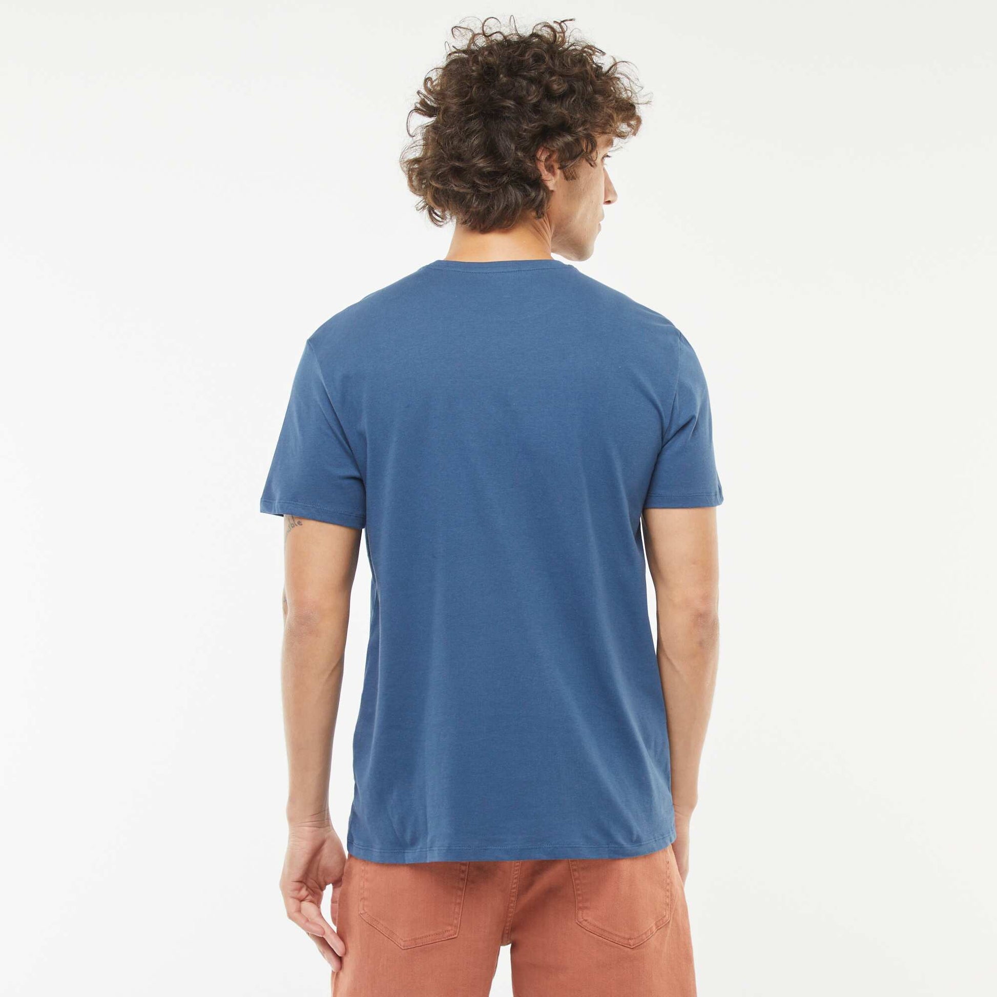 Tee-shirt manches courtes imprimé BLEU
